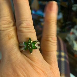 Chrome Diopside Snowflake ring